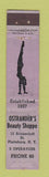 Matchbook Cover - Ostrander's Beauty Plattsburgh NY ADVANC\E Girlie 12 Strike