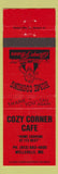 Matchbook Cover - Cozy Corner Cafe Wellsville MO RED