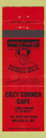 Matchbook Cover - Cozy Corner Cafe Wellsville MO RED