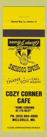 Matchbook Cover - Cozy Corner Cafe Wellsville MO YELLOW
