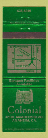 Matchbook Cover - Colonial Anaheim CA