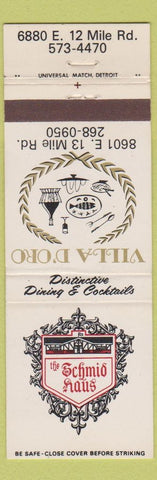 Matchbook Cover - Schmid Haus Warren? MI