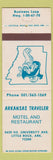 Matchbook Cover - Arkansas Traveler Motel Restaurant Little Rock AR
