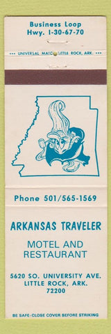 Matchbook Cover - Arkansas Traveler Motel Restaurant Little Rock AR