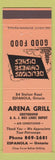 Matchbook Cover - Arena Grill Chinese Espanola ON