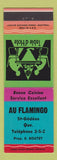 Matchbook Cover - Au Flamingo St Gedeon QC restaurant