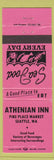 Matchbook Cover - Athenian Inn Seattle WA PINK