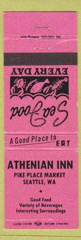 Matchbook Cover - Athenian Inn Seattle WA PINK