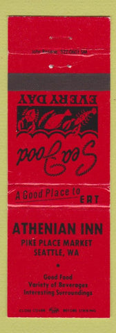 Matchbook Cover - Athenian Inn Seattle WA RED WEAR
