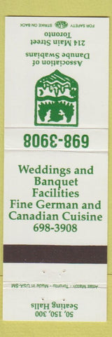 Matchbook Cover - Association of Danube Swabians Toronto ON