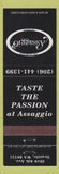 Matchbook Cover - Assaggio Italian Restaurant Seattle WA