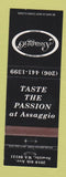 Matchbook Cover - Assaggio Italian Restaurant Seattle WA