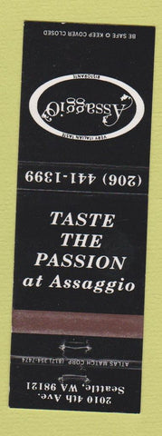 Matchbook Cover - Assaggio Italian Restaurant Seattle WA