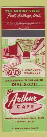 Matchbook Cover - Arthur Cafe Chinese Port Arthur ON