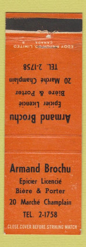 Matchbook Cover - Armand Brochu QC