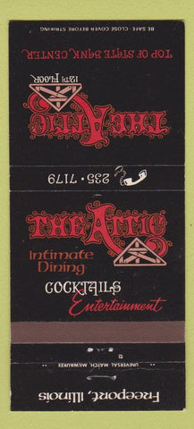 Matchbook Cover - Attic Restaurant Freeport IL 30 Strike