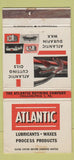 Matchbook Cover - Atlantic Lubricants Waxes Philadelphia PA WEAR 30 Strike