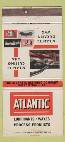 Matchbook Cover - Atlantic Lubricants Waxes Philadelphia PA WEAR 30 Strike