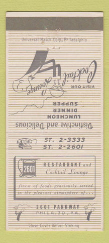 Matchbook Cover - 2601 Restaurant Philadelphia PA 30 Strike