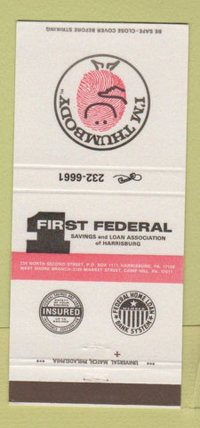 Matchbook Cover - 1st Federal Savings Loan Harrisburg Camp Hill PA 30 Strike