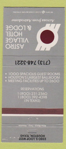 Matchbook Cover - Astro Village Hotel Lodge Houston TX Astrodome ref 30 Strike