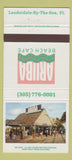 Matchbook Cover - Aruba Beach Cafe Fort Lauderdale FL 30 Strike