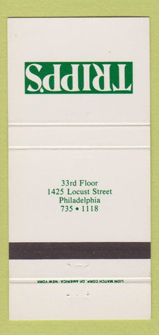Matchbook Cover - Tripp's Philadelphia PA 30 Strike