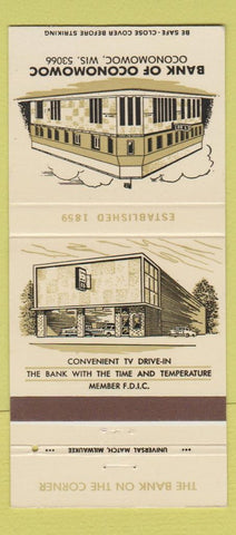 Matchbook Cover - Bank of Oconomowoc WI 30 Strike