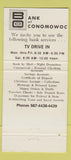 Matchbook Cover - Bank of Oconomowoc WI 30 Strike