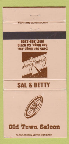 Matchbook Cover - Old Town Saloon San Diego CA 30 Strike