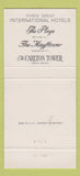 Matchbook Cover - Mayflower Hotel Washington DC Town and Country 30 Strike