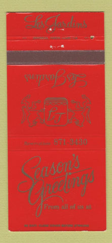 Matchbook Cover - Les Jardins Miami FL Christmas 30 Strike