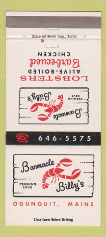 Matchbook Cover - Barnacle Billy's Ogunquit ME 30 Strike