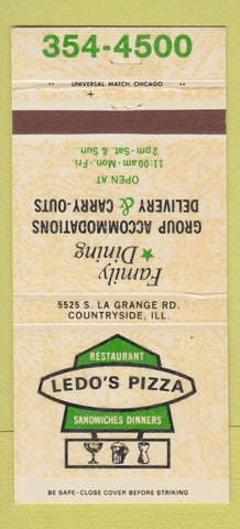 Matchbook Cover - Ledo's Pizza Countryside IL 30 Strike