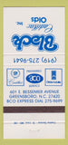 Matchbook Cover - Black Cadillac Oldsmobile Greensboro NC 30 Strike