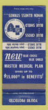 Matchbook Cover - Blue Cross Blue Shield Boston Brockton MA WORN 30 Strike