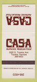 Matchbook Cover - Casa Mexican Food Topeka KS 30 Strike