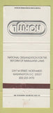 Matchbook Cover - NORML Marijuana Group Washington DC WEAR 30 Strike