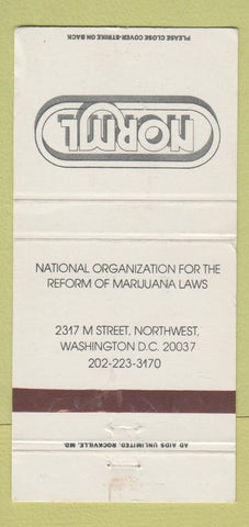 Matchbook Cover - NORML Marijuana Group Washington DC WEAR 30 Strike
