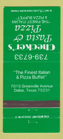 Matchbook Cover - Checker's Pasta Pizza Dallas TX 30 Strike
