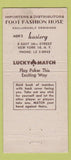 Matchbook Cover - Foot Fashion Hose New York City WEAR 30 Strike