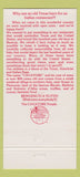 Matchbook Cover - Italian Cavatore Restaurant Houston TX 30 Strike