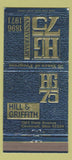 Matchbook Cover - Hill and Griffith 1971 Cincinnati OH 30 Strike