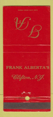 Matchbook Cover - Frank Alberta's Clifton NJ 30 Strike
