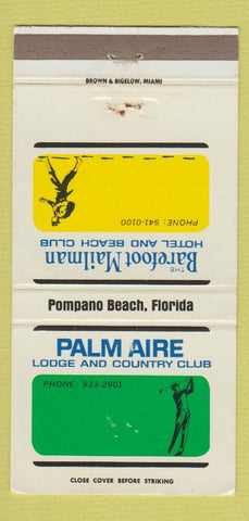 Matchbook Cover - Palm Aire Country Club Pompano Beach FL 30 Strike