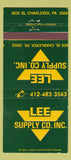 Matchbook Cover - Lee Supply Charleroi PA MISCUT 30 Strike