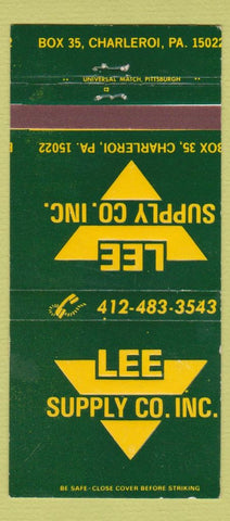Matchbook Cover - Lee Supply Charleroi PA MISCUT 30 Strike