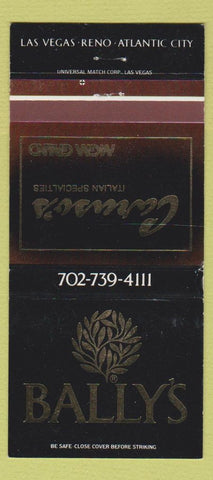 Matchbook Cover - Bally's Casino Las Vegas Reno Atlantic City Caruso's 30 Strike