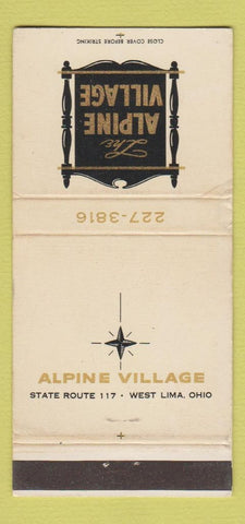 Matchbook Cover - Alpine Village West Lima OH WEAR 30 Strike