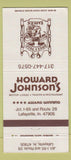 Matchbook Cover - Cock n Bull Tavern Howard Johnson's Lafayette IN 30 Strike